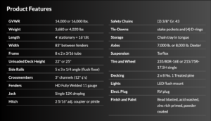 Behnke Partial Tiltbed Trailer specs